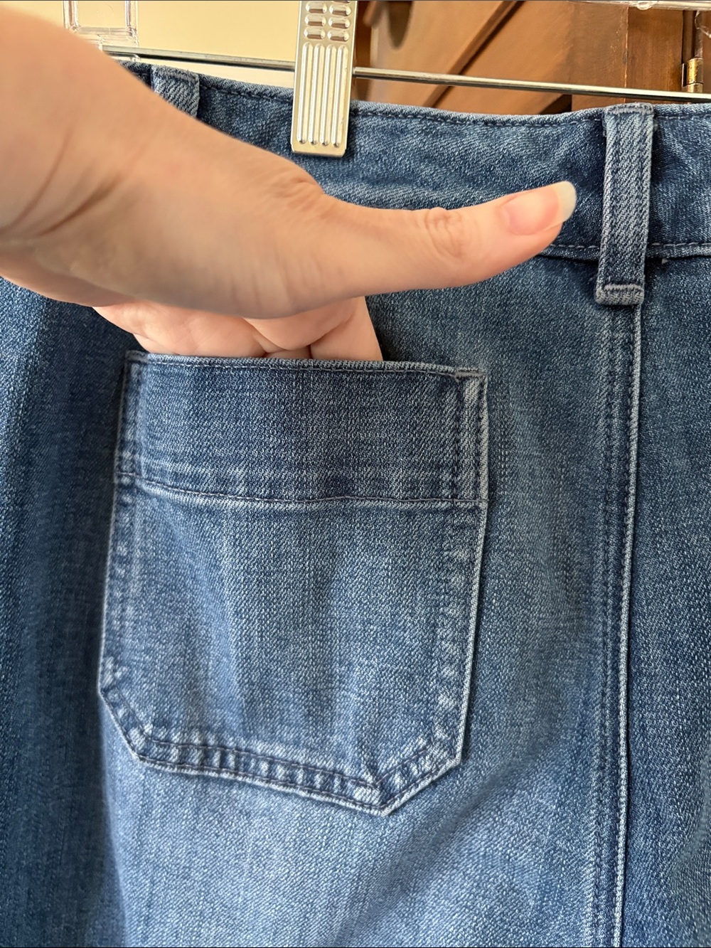 *Talbots Classic Jean Trouser Wide Leg Jean Medium Blue Pockets Status Buttons - Picture 11 of 16